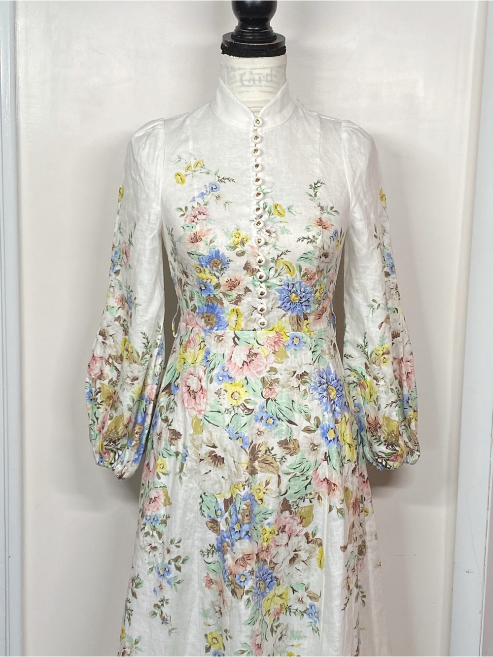 Zimmermann Matchmaker Floral Linen Midi Dress size 0/us size 4 - Picture 5 of 14